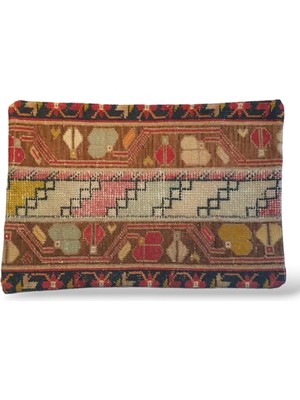 Ottoman Pouffe Art Deco Bohem Eskitme Özel Seri Halı El Dokuması Vintage Kırlent Minder 40X60CM [014]