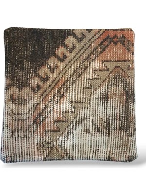Ottoman Pouffe Art Deco Bohem ''özel Seri Halı'' El Dokuması Vintage Kırlent Minder 40X40CM (342)