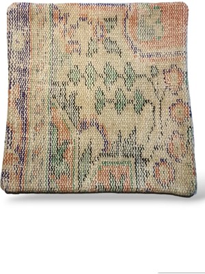 Ottoman Pouffe Art Deco Bohem Eskitme Özel Seri Halı El Dokuması Vintage Kırlent Minder 40X40CM (0227)