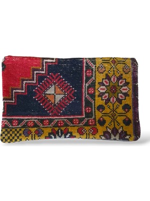 Ottoman Pouffe Art Deco Bohem Eskitme Özel Seri Halı El Dokuması Vintage Kırlent Minder 30X50CM [037]