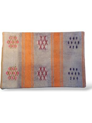Ottoman Pouffe Art Deco Bohem Eskitme Özel Seri Halı El Dokuması Vintage Kırlent Minder 40X60CM [038]