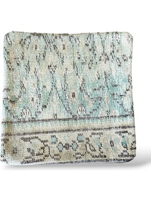Ottoman Pouffe Art Deco Bohem Eskitme Özel Seri Halı El Dokuması Vintage Kırlent Minder 40X40CM 332
