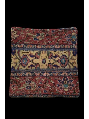 Ottoman Pouffe Art Deco Bohem Özel Seri Halı El Dokuması Vintage Kırlent Minder 40X40CM (0133)