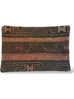 Ottoman Pouffe Art Deco Bohem Eskitme Özel Seri Halı El Dokuması Vintage Kırlent Minder 40X60CM (21)