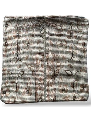 Ottoman Pouffe Art Deco Bohem Özel Seri Halı El Dokuması Vintage Kırlent Minder 30X30CM [07]