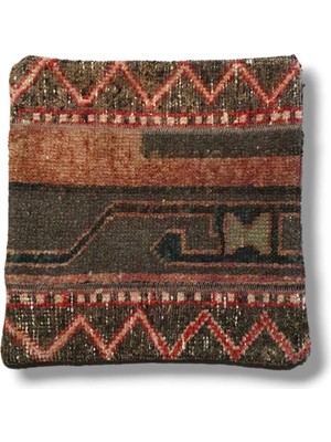 Ottoman Pouffe Art Deco Bohem Eskitme Özel Seri Halı El Dokuması Vintage Kırlent Minder 40X40CM (0200)
