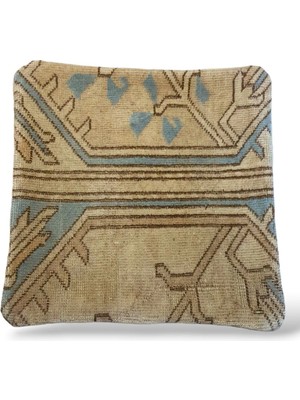 Ottoman Pouffe Art Deco Bohem Eskitme Özel Seri Halı El Dokuması Vintage Kırlent Minder 40X40CM (256)