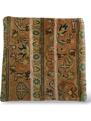 Ottoman Pouffe Art Deco Bohem Eskitme Özel Seri Halı El Dokuması Vintage Kırlent Minder 40X40CM (269)