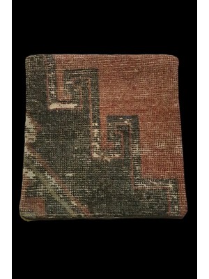Ottoman Pouffe Art Deco Bohem Eskitme Özel Seri Halı El Dokuması Vintage Kırlent Minder 40X40CM (0167)