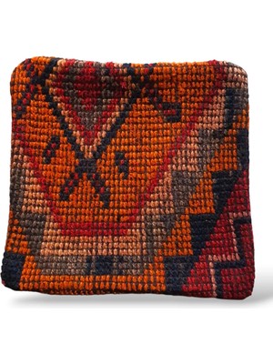 Ottoman Pouffe Art Deco Bohem Özel Seri Halı El Dokuması Vintage Kırlent Minder 30X30CM [036]