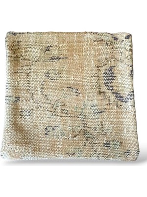 Ottoman Pouffe Art Deco Bohem Eskitme Özel Seri Halı El Dokuması Vintage Kırlent Minder 40X40CM 320