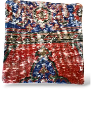 Ottoman Pouffe Bohem Eskitme Özel Seri Halı El Dokuması Kırlent Minder 40X40CM (293)