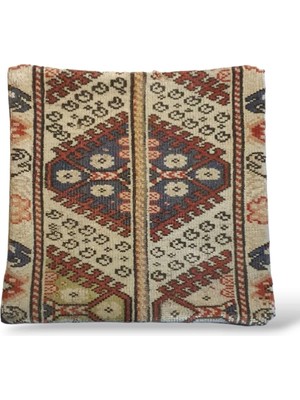 Ottoman Pouffe Art Deco Bohem ''özel Seri Halı'' El Dokuması Vintage Kırlent Minder 40X40CM 384