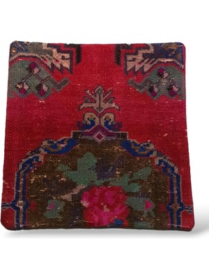 Ottoman Pouffe Art Deco Bohem Halı El Dokuması Vintage Kırlent Minder 40X40CM 198