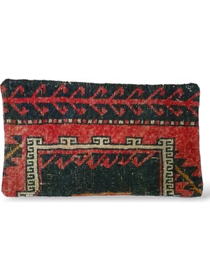 Ottoman Pouffe Art Deco Bohem Eskitme Özel Seri Halı El Dokuması Vintage Kırlent Minder 30X50CM [61]