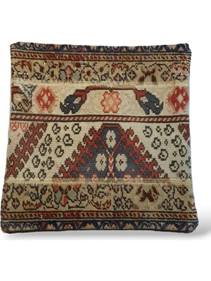 Ottoman Pouffe Art Deco Bohem Eskitme Özel Seri Halı El Dokuması Vintage Kırlent Minder 40X40CM (0235)