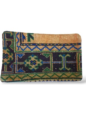 Ottoman Pouffe Art Deco Bohem Eskitme Özel Seri Halı El Dokuması Vintage Kırlent Minder 30X50CM [50]