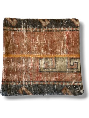 Ottoman Pouffe Art Deco Bohem Eskitme Özel Seri Halı El Dokuması Vintage Kırlent Minder 40X40CM