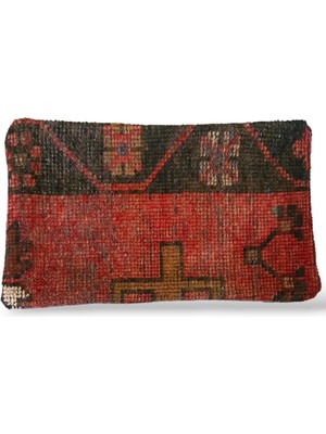 Ottoman Pouffe Art Deco Bohem Eskitme Özel Seri Halı El Dokuması Vintage Kırlent Minder 30X50CM [69]