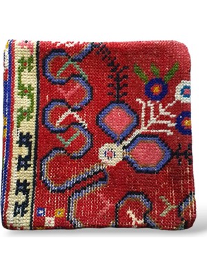 Ottoman Pouffe Art Deco Bohem Özel Seri Halı El Dokuması Vintage Kırlent Minder 30X30CM [029]