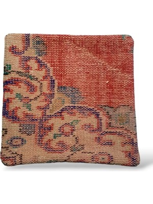 Ottoman Pouffe Art Deco Bohem Eskitme Özel Seri Halı El Dokuması Vintage Kırlent Minder 40X40CM
