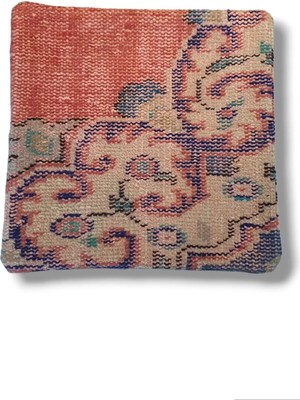 Ottoman Pouffe Art Deco Bohem ''özel Seri Halı'' El Dokuması Vintage Kırlent Minder 40X40CM 361