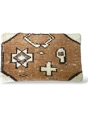 Ottoman Pouffe Art Deco ''özel Seri Halı'' El Dokuması Vintage Bohem Otantik Kırlent Minder 30X50CM [30]