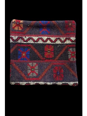 Ottoman Pouffe - Art Deco Bohem Halı El Dokuması Vintage Kırlent Minder 40X40CM (0105)