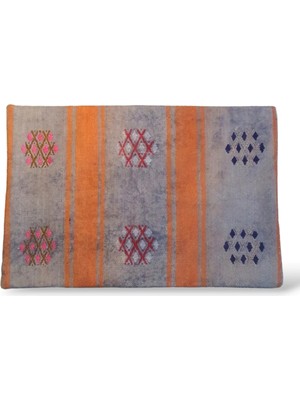 Ottoman Pouffe Art Deco Bohem Eskitme Özel Seri Halı El Dokuması Vintage Kırlent Minder 40X60CM