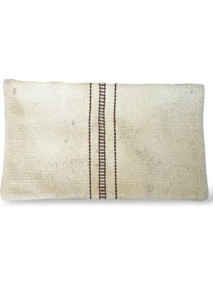 Ottoman Pouffe Art Deco Bohem Eskitme Özel Seri Halı El Dokuması Vintage Kırlent Minder 30X50CM [63]