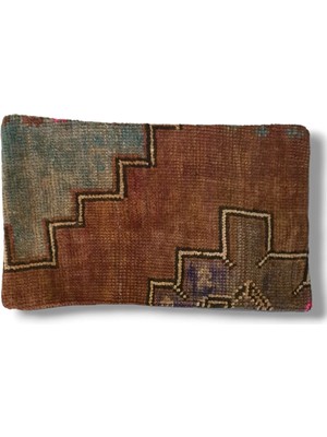 Ottoman Pouffe Art Deco Bohem Eskitme Özel Seri Halı El Dokuması Vintage Kırlent Minder 30X50CM [71]