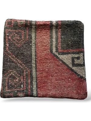 Ottoman Pouffe Art Deco Bohem Özel Seri Halı El Dokuması Vintage Kırlent Minder 30X30CM [033]