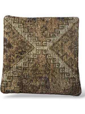 Ottoman Pouffe Art Deco Bohem Eskitme Özel Seri Halı El Dokuması Vintage Kırlent Minder 40X40CM (0221)