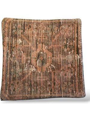 Ottoman Pouffe Art Deco Bohem Eskitme Özel Seri Halı El Dokuması Vintage Kırlent Minder 40X40CM 423
