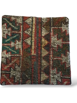 Ottoman Pouffe Art Deco Bohem ''özel Seri Halı'' El Dokuması Vintage Kırlent Minder 40X40CM 381