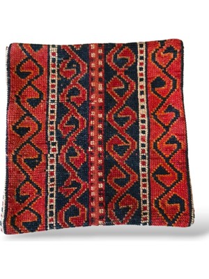 Ottoman Pouffe Art Deco Bohem Eskitme Özel Seri Halı El Dokuması Vintage Kırlent Minder 40X40CM (326)