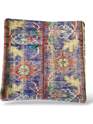 Ottoman Pouffe Art Deco Bohem Eskitme Özel Seri Halı El Dokuması Vintage Kırlent Minder 40X40CM (298)