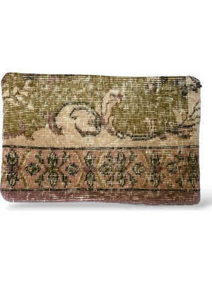 Ottoman Pouffe Art Deco Bohem Eskitme Özel Seri Halı El Dokuması Vintage Kırlent Minder 30X50CM [77]