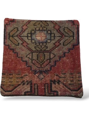 Ottoman Pouffe Art Deco Bohem Eskitme Özel Seri Halı El Dokuması Vintage Kırlent Minder 40X40CM (202)