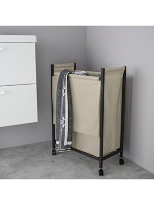 Nomikase 80 Litre Tekerlekli Metal Çamaşır Sepeti, Geniş ve Pratik Kullanım