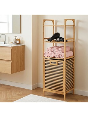 Nomikase 120 cm Doğal Bambu Banyo Düzenleyici Raf – Çok Amaçlı ve Katlanabilir