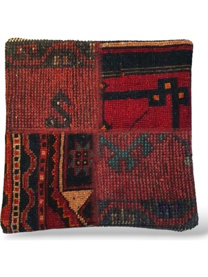 Ottoman Pouffe Art Deco Bohem Halı El Dokuması Vintage Kırlent Minder 40X40CM 426
