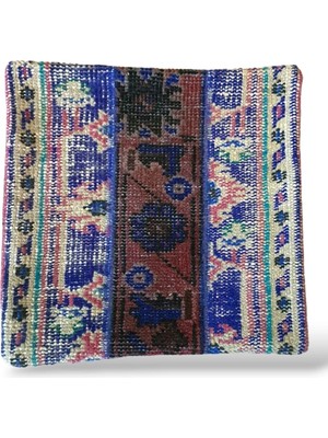 Ottoman Pouffe Deco Bohem Halı El Dokuması Vintage Kırlent Minder 40X40CM 248