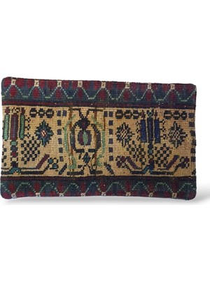 Ottoman Pouffe Art Deco Bohem ''özel Seri Halı'' El Dokuması Vintage Kırlent Minder 30X50CM [9]