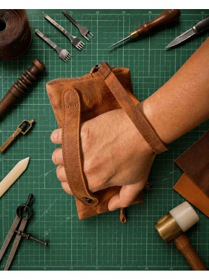 Vintage Leather Craft Hakiki Deri Erkek El Çantası