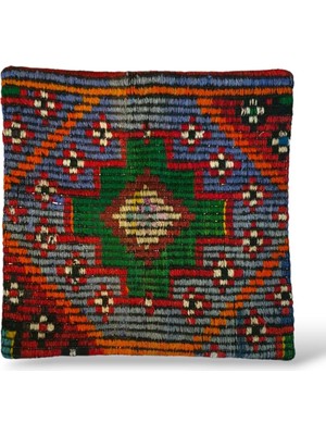 Ottoman Pouffe Art Deco Bohem Halı El Dokuması Vintage Kırlent Minder 50X50CM [13]