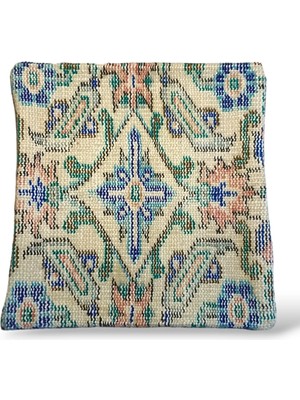 Ottoman Pouffe Art Deco Bohem Halı El Dokuması Vintage Kırlent Minder 40X40CM 391