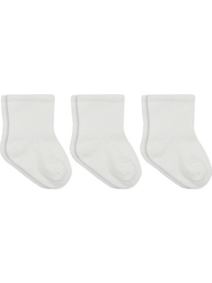 AyrStore 3lü Penye Soket Çorap 10132 Ekru