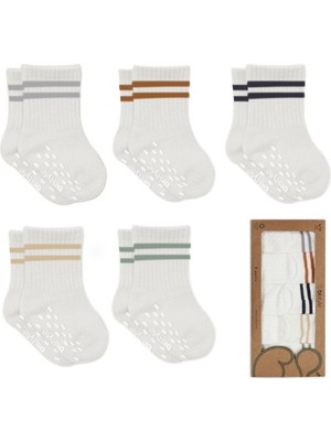 AyrStore 5'li Penye Kaymaz Çember Soket Çorap 10122 Ekru