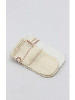 AyrStore Penye Kaymaz Soket Çorap 2li 10144 Bej Ekru